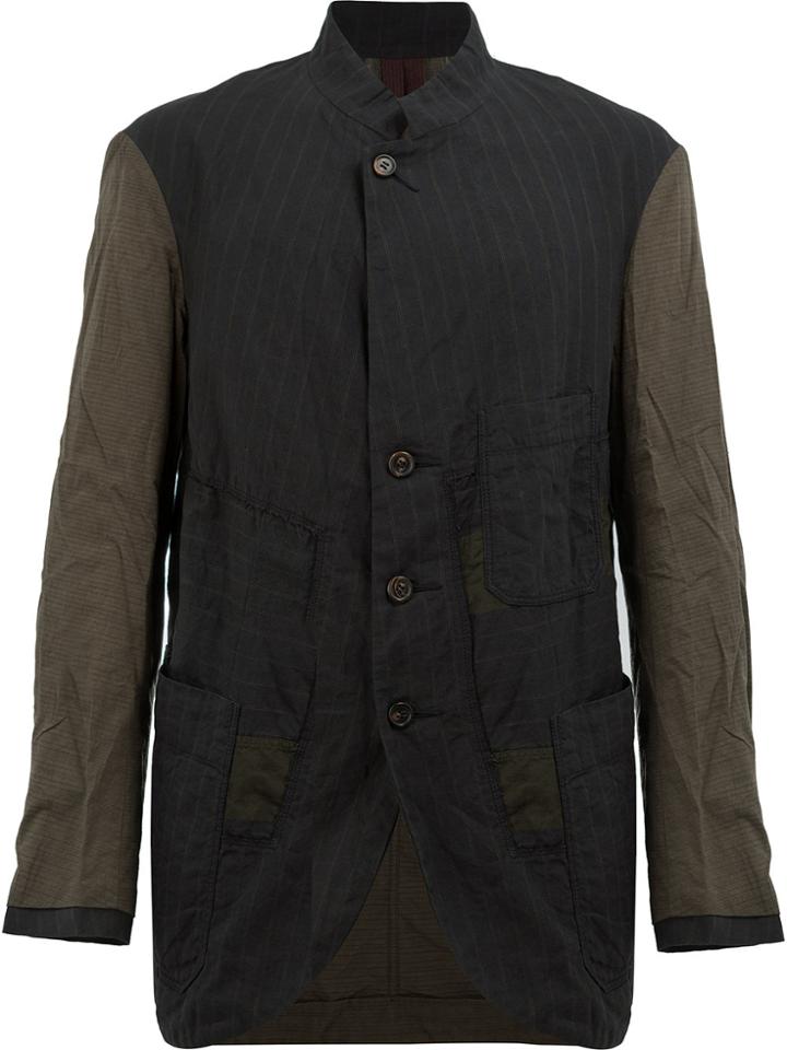 Ziggy Chen Contrast Sleeves Jacket - Black