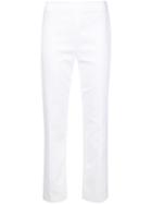 Carolina Herrera Classic Cigarette Trousers, Women's, Size: 8, White, Cotton/nylon/spandex/elastane