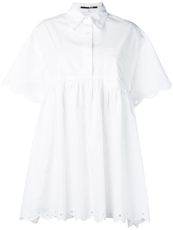 Mcq Alexander Mcqueen Oversized Scalloped Hem Shirt - White