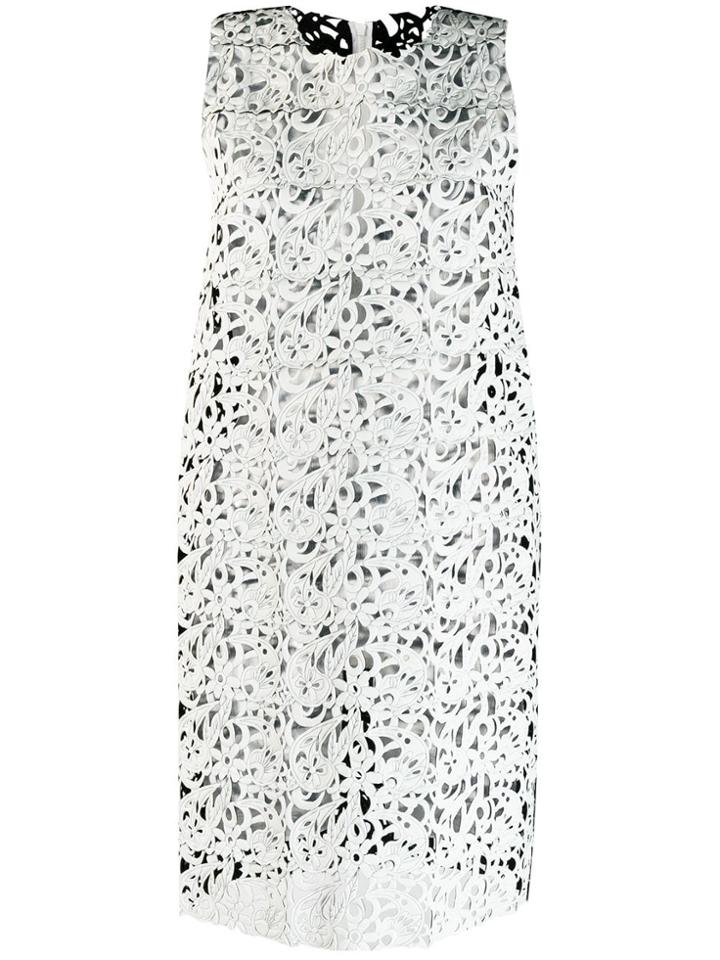 Gianluca Capannolo Floral Lace Short Dress - White