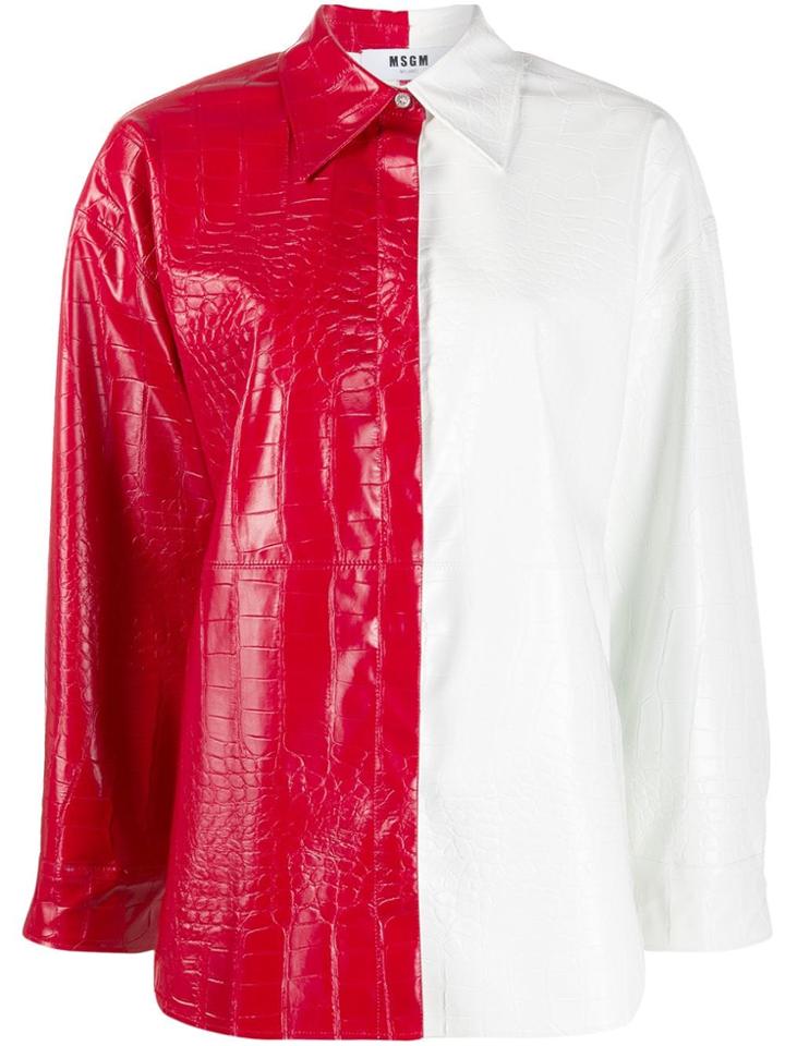 Msgm Crocodile-embossed Shirt - White