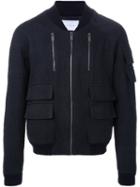 Strateas Carlucci Ticket Pocket Bomber Jacket, Men's, Size: S, Black, Silk