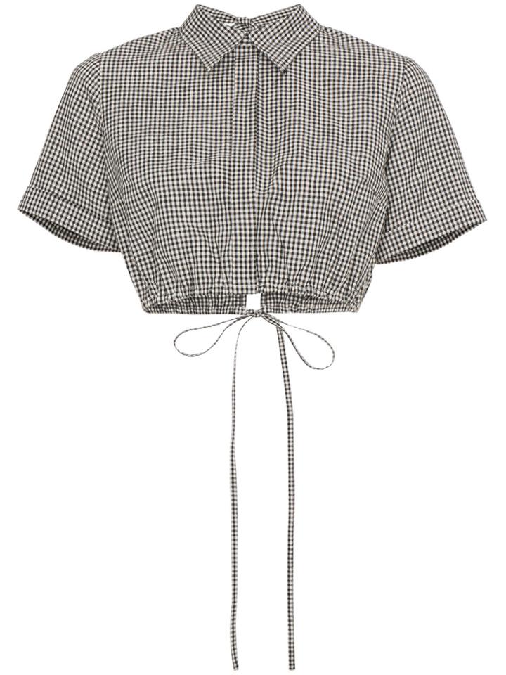 Sandy Liang Volvic Gingham Top - Black