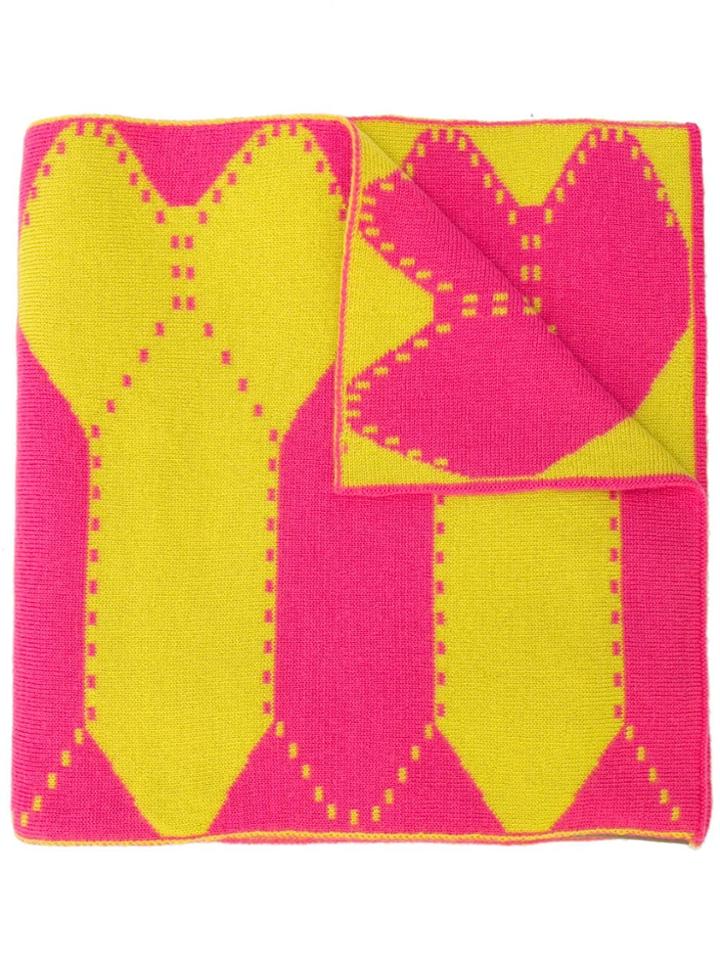 Oloapitreps Striped Knitted Scarf - Pink & Purple