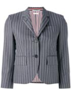 Thom Browne Pinstripe Blazer, Women's, Size: 38, Grey, Silk/mohair/wool
