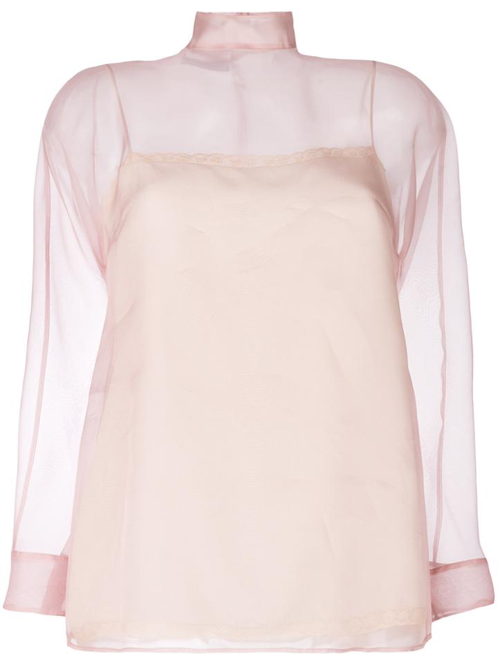 Prada Sheer Blouse - Pink & Purple