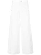 Helmut Lang Wide-legged Cropped Trousers - Neutrals
