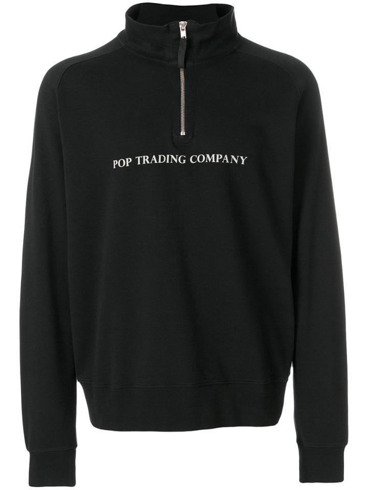 Pop Trading International Zipped Neck Sweatshirt - Black