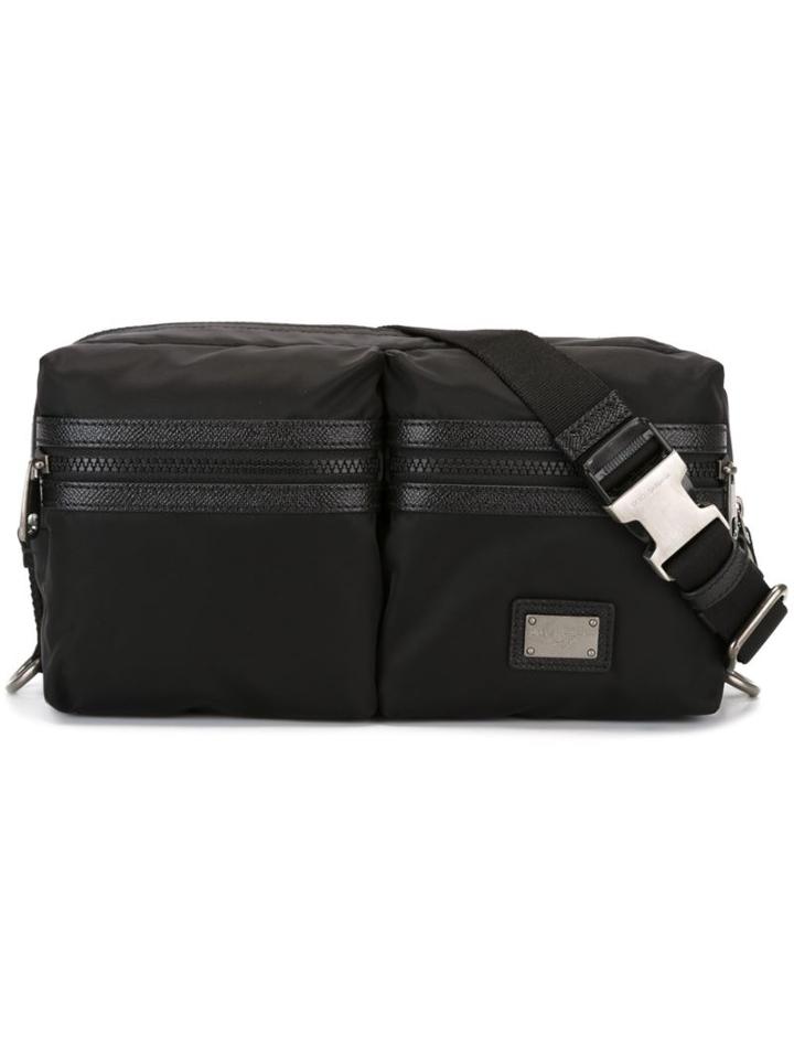 Dolce & Gabbana Double Compartment Bumbag, Men's, Black, Nylon/leather