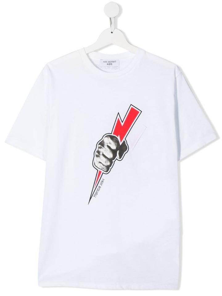Neil Barrett Kids Thunderbolt T-shirt - White