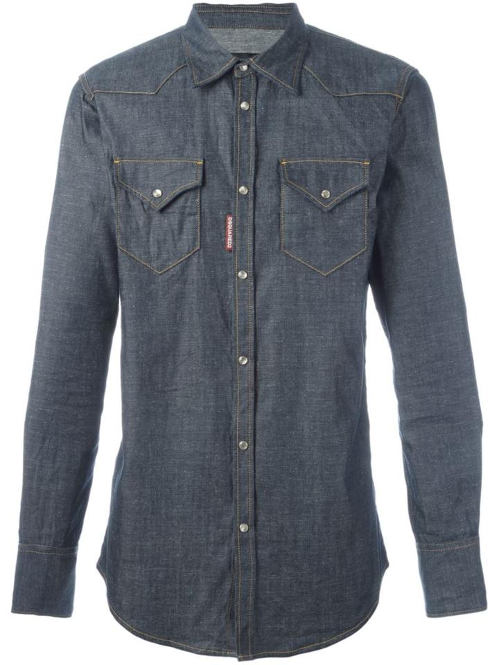 Dsquared2 Western Denim Shirt, Men's, Size: 50, Blue, Cotton