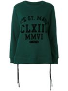 Mm6 Maison Margiela - Printed Cutout Sweatshirt - Women - Cotton/polyamide - S, Green, Cotton/polyamide