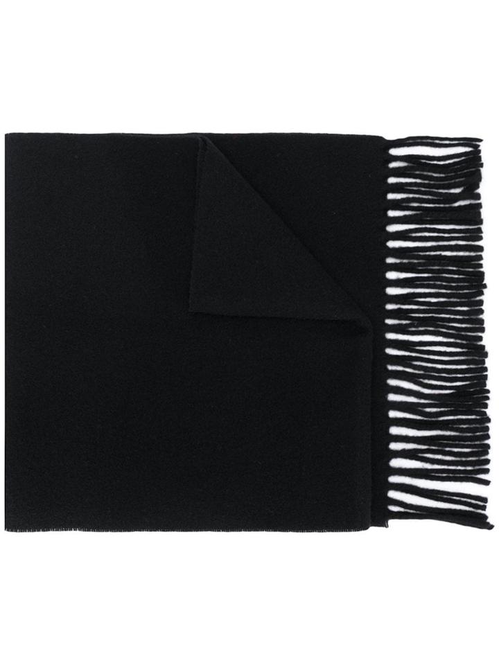 Vivienne Westwood Embroidered Logo Fringed Scarf - Black