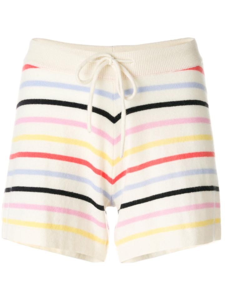 Chinti & Parker Striped Short Shorts - Nude & Neutrals