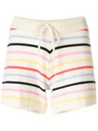 Chinti & Parker Striped Short Shorts - Nude & Neutrals