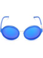Linda Farrow Gallery Round Tinted Sunglasses, Women's, Blue, Plastic
