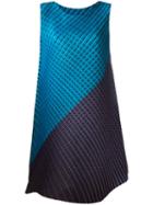 Pleats Please By Issey Miyake - Asymmetric Panel Dress - Women - Polyester - 5, Women's, Blue, Polyester