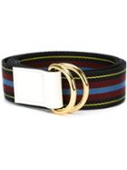 Marni Striped Belt, Women's, Size: 70, Black, Leather/nylon/metal Other