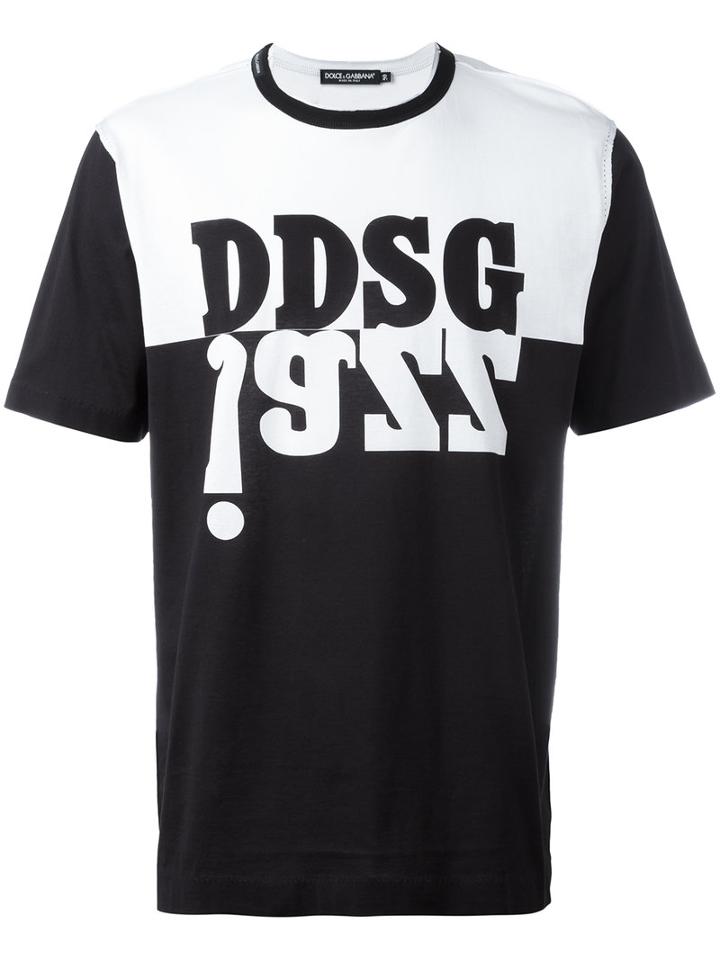 Dolce & Gabbana Ddsg Print T-shirt, Men's, Size: 52, Black, Cotton