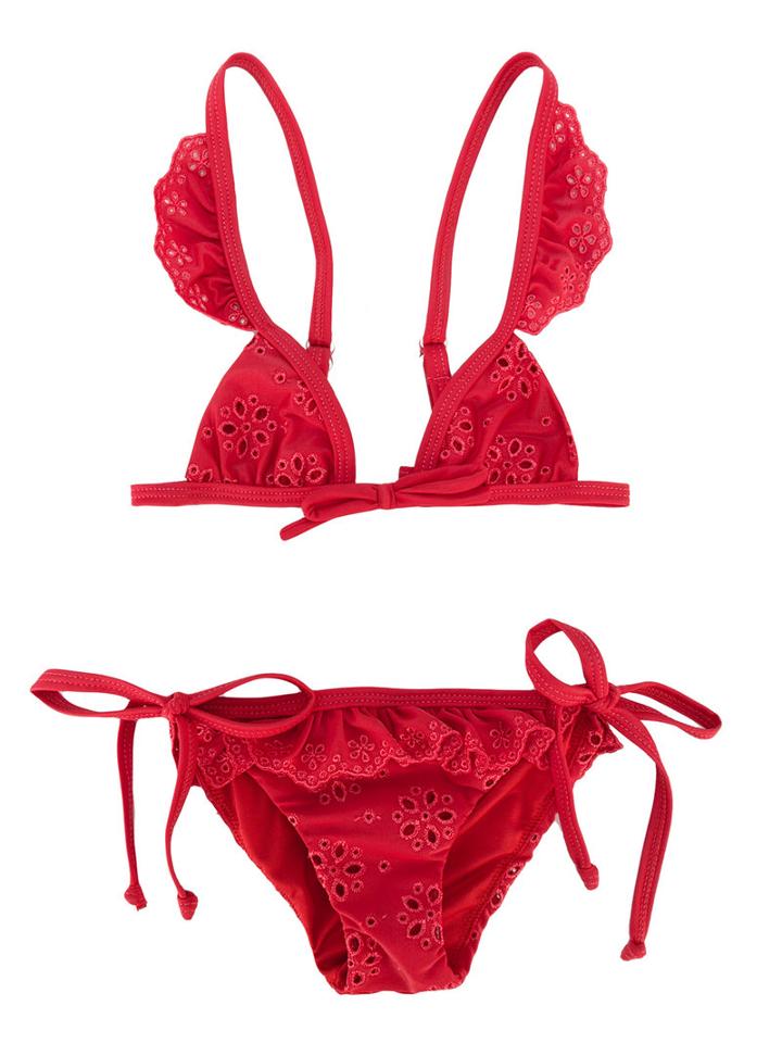Monnalisa Tied Bikini, Girl's, Size: 12 Yrs, Red