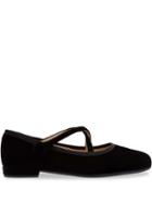 Miu Miu Crossover Strappy Ballerinas - Black