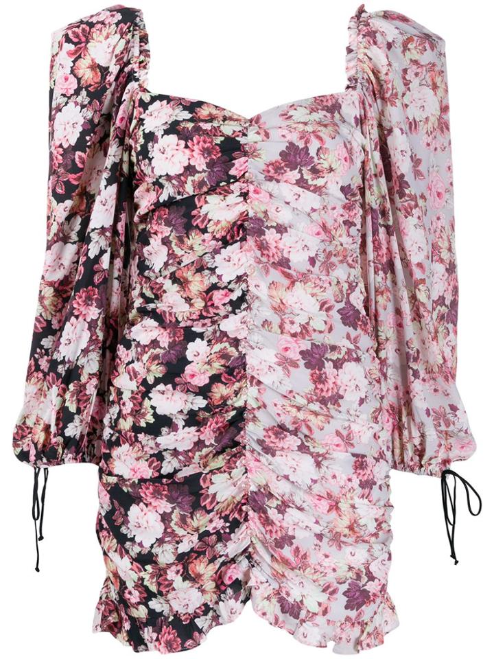 For Love And Lemons Floral Print Mini Dress - Black