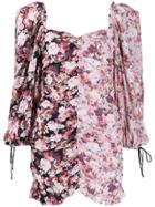 For Love And Lemons Floral Print Mini Dress - Black