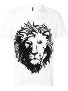 Versus Lion Head Print T-shirt, Men's, Size: Xl, White, Cotton