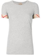 Burberry Check Detail T-shirt - Grey