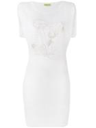 Versace Jeans - Logo Print Fitted Dress - Women - Spandex/elastane/viscose/polyimide - 42, White, Spandex/elastane/viscose/polyimide
