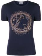 Versace Collection Embellished Medusa T-shirt - Blue