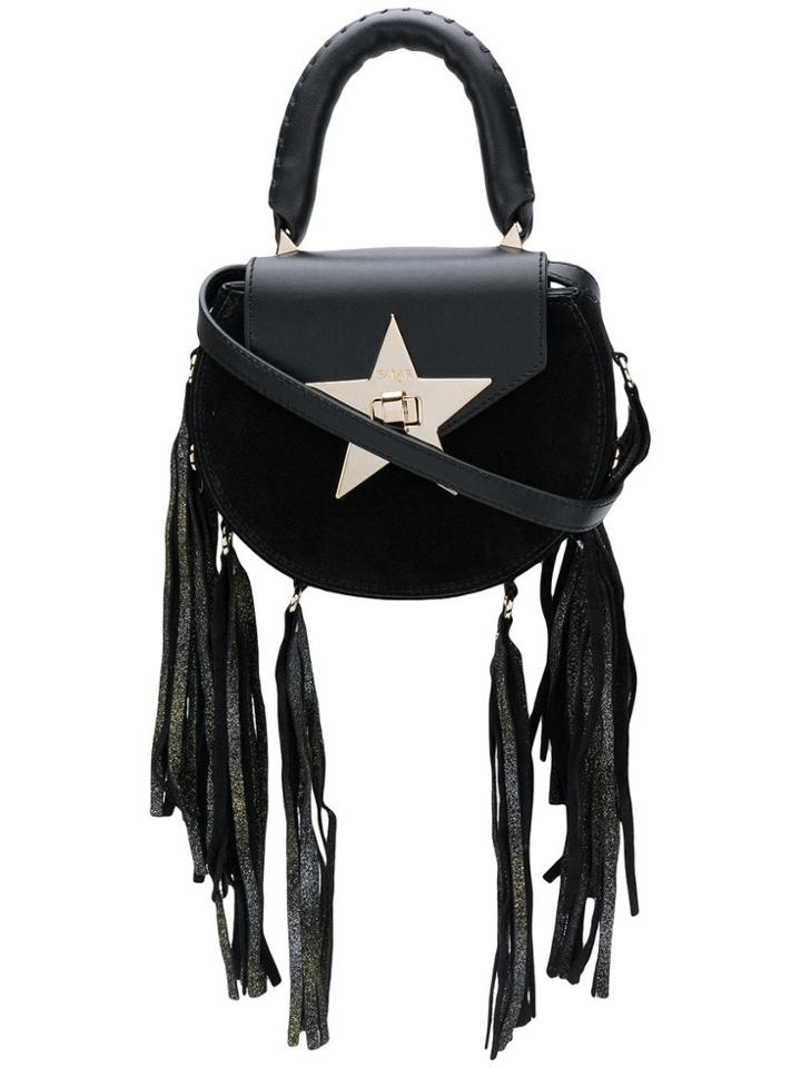 Salar Mimi Fringed Chris Crossbody Bag - Black
