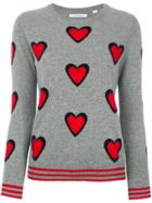 Chinti & Parker Heart Embroidered Jumper - Grey