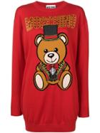 Moschino Knitted Bear Jumper - Red
