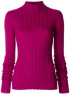 Theory Ribbed Knit Jumper - Pink & Purple