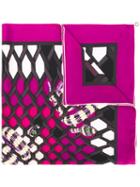 Bulgari - Printed Neck Scarf - Women - Silk - One Size, Pink/purple, Silk