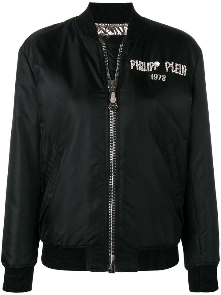 Philipp Plein Crystal Beetle Bomber Jacket - Black