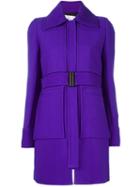 Victoria Victoria Beckham Belted Coat, Women's, Size: 10, Pink/purple, Viscose/wool/zamac