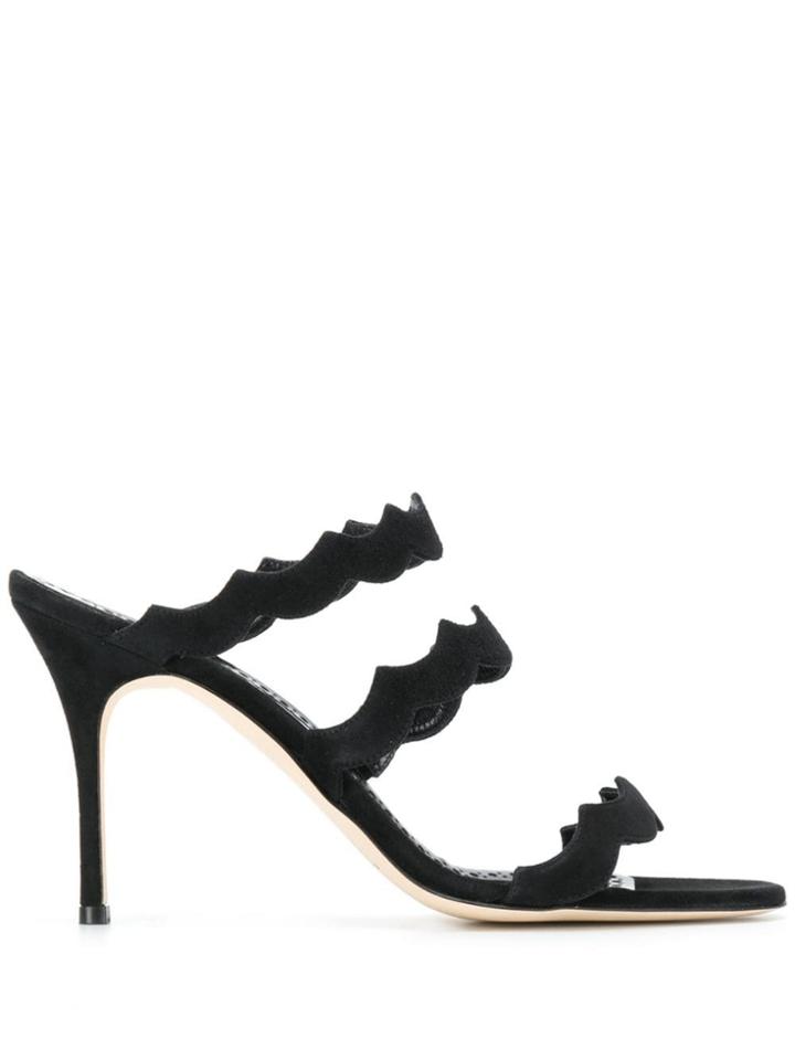 Manolo Blahnik Heeled Slip-on Sandals - Black