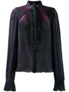 Marco De Vincenzo Pleated Neck-tied Blouse - Blue