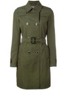 Herno - Belted Trench Coat - Women - Cotton/polyimide - 40, Green, Cotton/polyimide