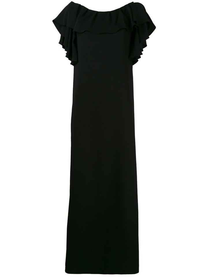 P.a.r.o.s.h. - Frill Trim Dress - Women - Polyester - S, Black, Polyester