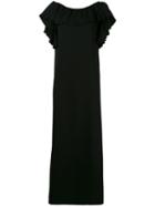 P.a.r.o.s.h. - Frill Trim Dress - Women - Polyester - S, Black, Polyester