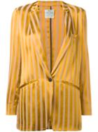 Forte Forte - Striped Smoking Blazer - Women - Cotton/polyester/viscose - 2, Yellow/orange, Cotton/polyester/viscose