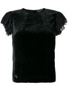 Philipp Plein Lace Sleeve Top - Black