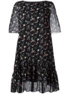 Saint Laurent Floral Print Dress, Women's, Size: 40, Black, Silk