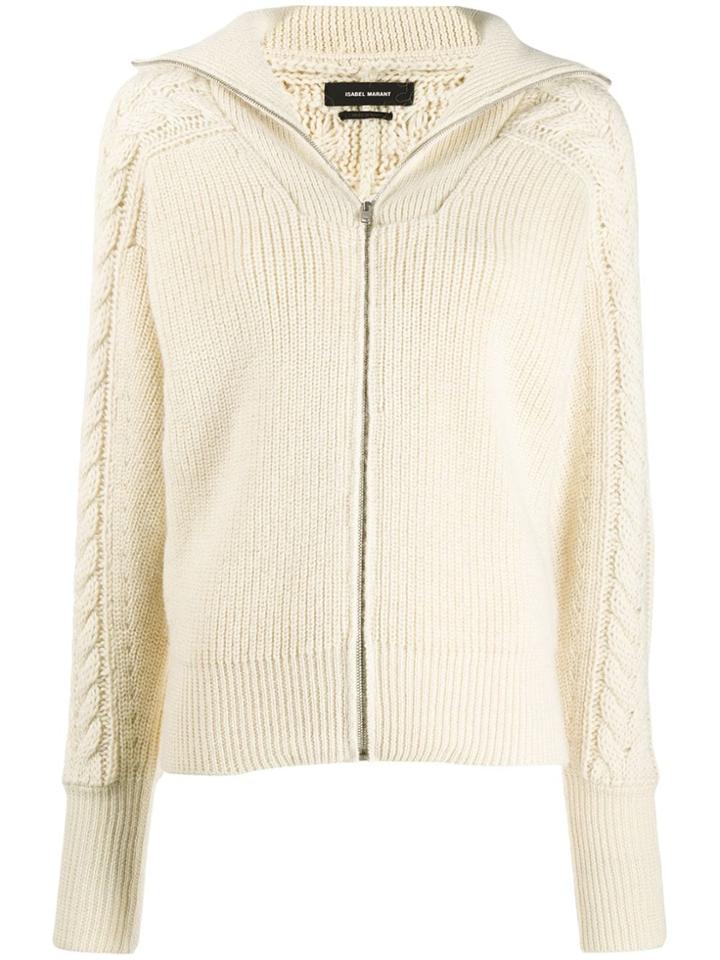 Isabel Marant Lenz Cable Knit Cardigan - White