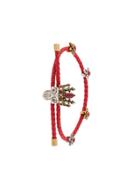 Alexander Mcqueen Skull Braided Bracelet - Red