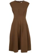 Jil Sander Cinched Waist Midi Dress - Brown