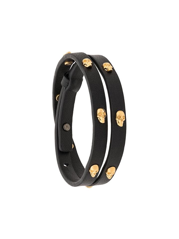 Northskull Skull Double Wrap Bracelet - Black